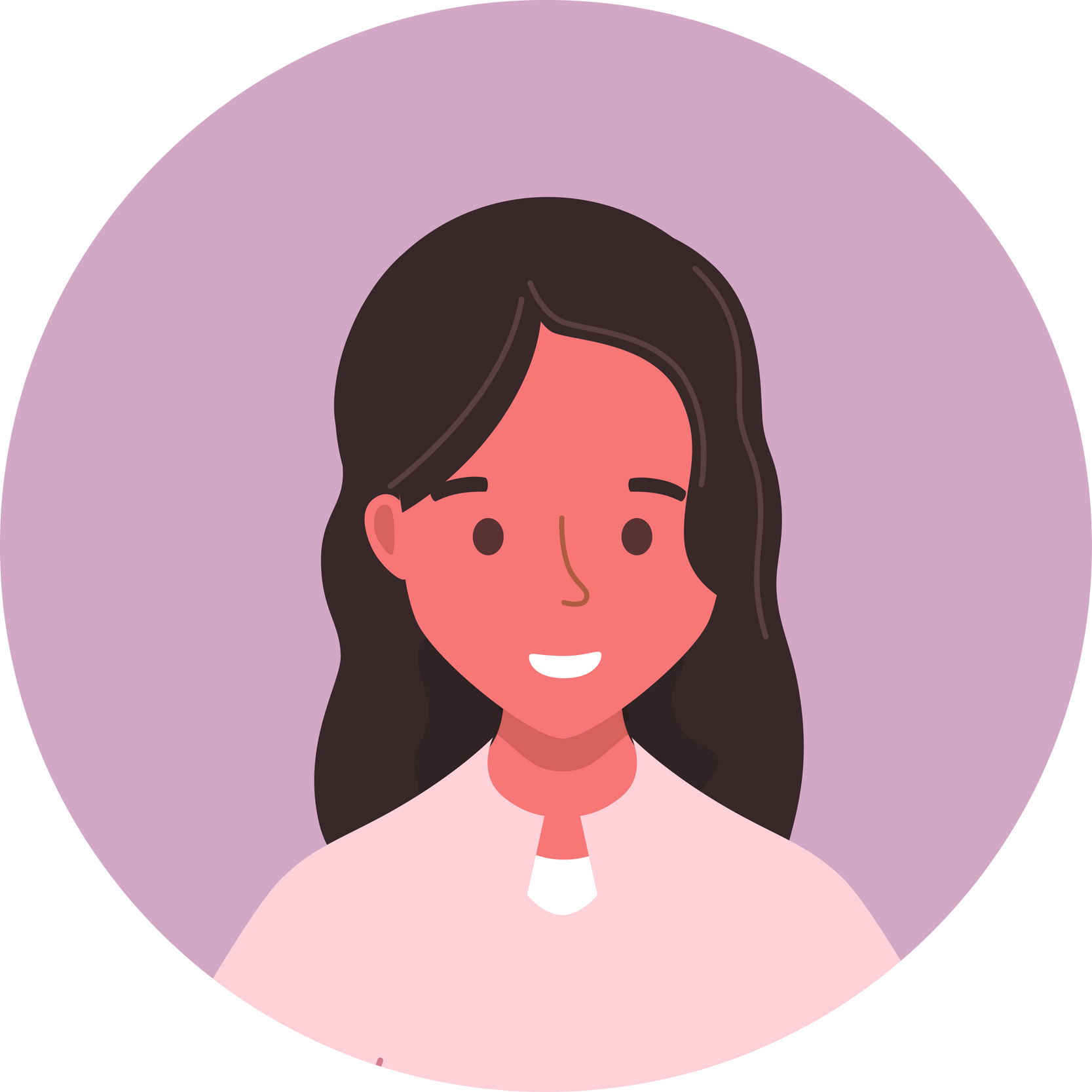 Girl face icon in circle